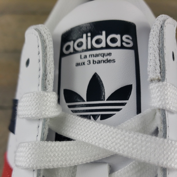 adidas Superstar Originals Men's Shoes White/Red/Dark Navy Shell Toe - Picture 8 of 10